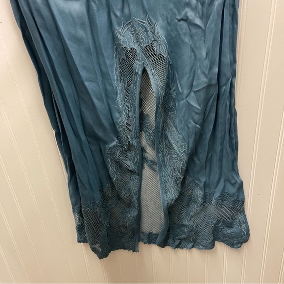 Free People Moonchild Embroidered Halter Maxi Dress Sz 12 - Picture 12 of 15